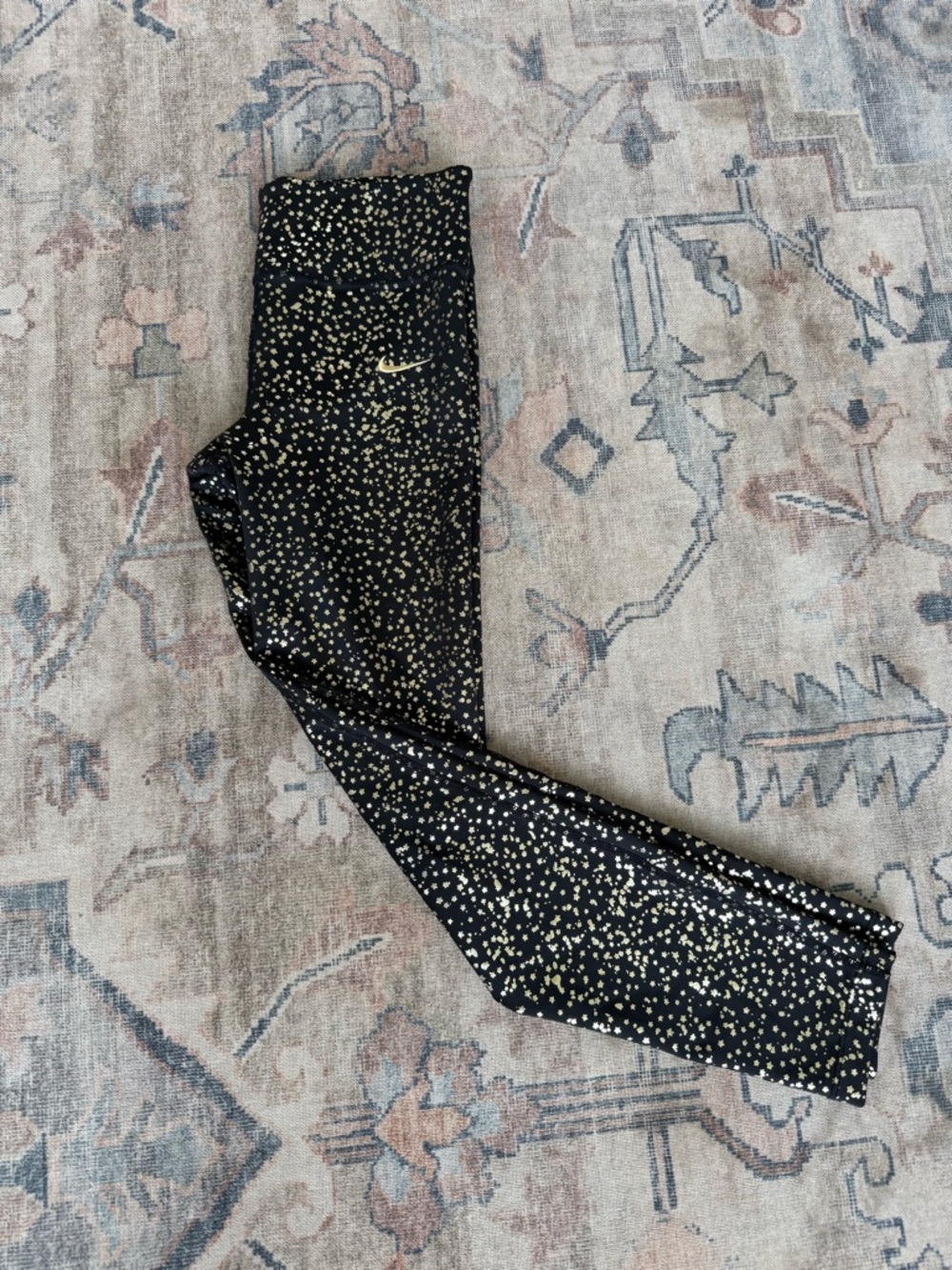 Nike Black Leggings with Gold Star Print